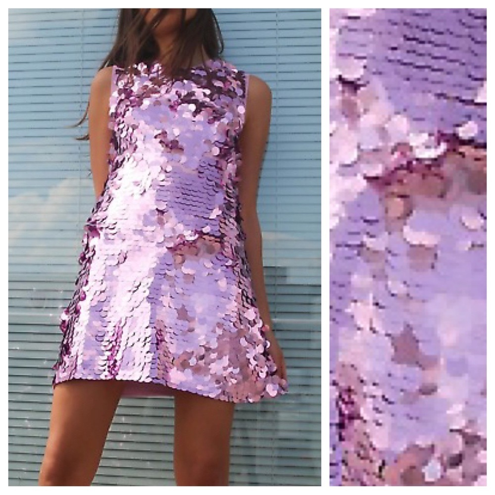Zara Lilac Sequin Mini Dress